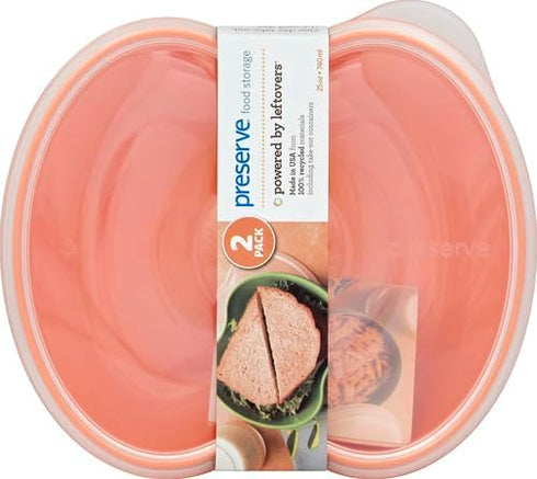Preserve 46107 FBA_1211838 Square Food Storage Container, Set of 2, 25 Ounce Capacity, Orange