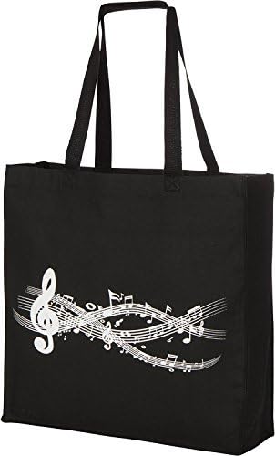 Large Gusseted Canvas Music Tote - Perfect Piano Bag for Books & More