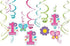 Amscan Foil Swirl Decorations - 1st Birthday Girl, Flowers and Butterflies Collection, 12 Pieces