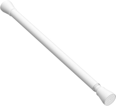 AIZESI White Adjustable Tension Curtain Rod 16 to 26 Inch, 7/8” Diameter for Window and Closet