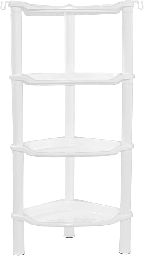 4 Tier Corner Shower Caddy, Rustproof, Plastic Shower Organizer for Bathroom, Bathtub,