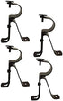 Curtain Rod Bracket for 1-Inch Diameter Rods, Set of 4 (2 Pairs), Black, Curtain Rod Holders
