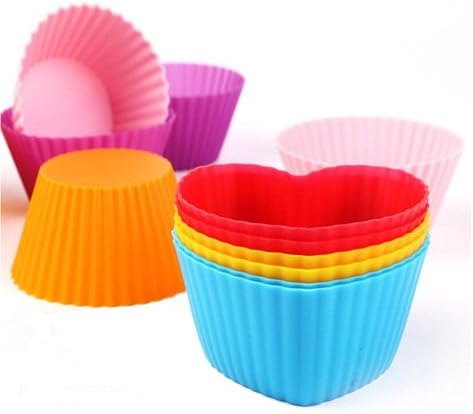 Silicone Baking Cups Set for Muffins and Cupcakes, 36 Pack with Storage Container and Bento Box Dividers
