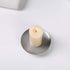 Scwhousi Silver Iron Plate Candle Holder Set, Decorative Iron Pillar Candle Holders for Wax Candles