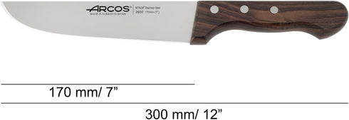 Arcos 7 Inch Butcher Knife Nitrum Stainless Steel. Professional Cooking Knife For Cutting Meat, Fish and Vegetables.