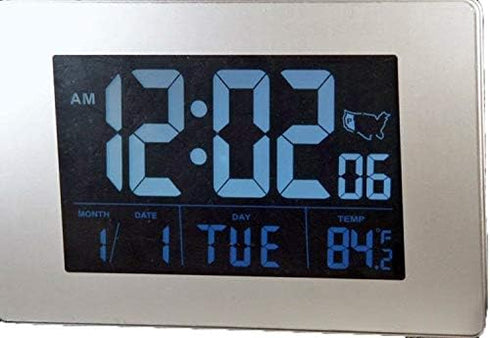 Sonnet Atomic Desk/Bedroom Alarm Clock, Black 1.75" Display with White LCD Numbers