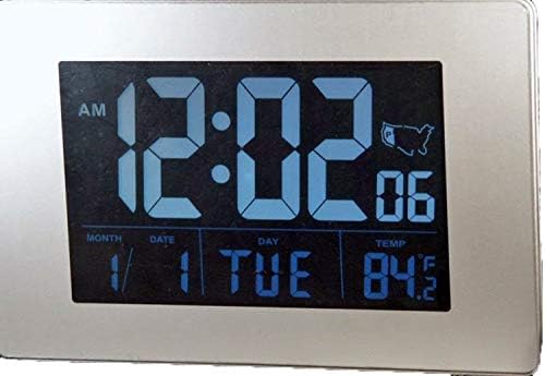 Sonnet Atomic Desk/Bedroom Alarm Clock, Black 1.75" Display with White LCD Numbers