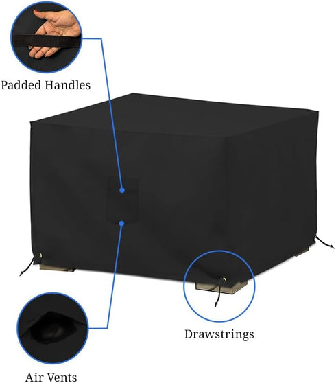 12 Oz (23" 23" 18" Covers & All Square Ottoman Cover, Waterproof UV & Weather Resistant Patio Garden Furniture Stool