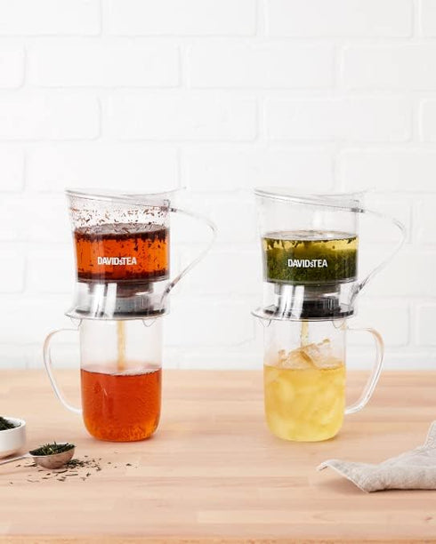 16oz DAVIDsTEA BottomDispensing Tea Steeper with Fine Nylon Infuser BPAFree Tritan, DripFree Loose Leaf Tea Maker (Hot