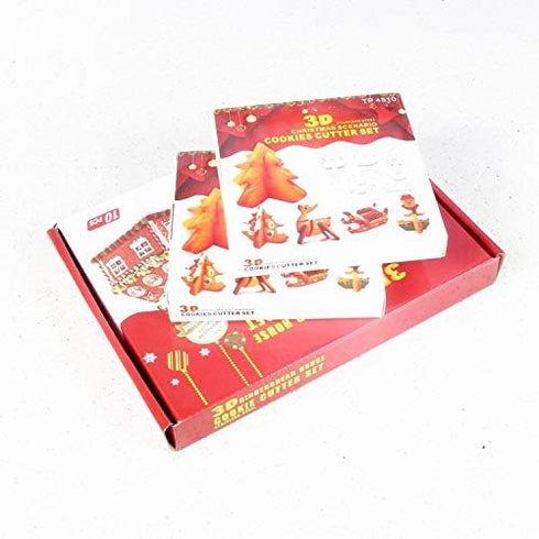 8 Pieces 3D Christmas Snowman Cookie Cutters, Stainless Steel Cartoon Biscuit Cutters for Holiday Baking