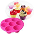 7 Cavity Silicone Air Fryer Muffin Pans, Nonstick Brownie Cake Mold, Round Pudding Cupcake Recipe Tray