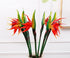 3 Pcs Large 32 Inch Bird of Paradise Permanent Flower, UV Resistant No Fade Soft Rubber PU Artificial Plants, Orange Red