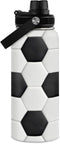 SANDJEST 32oz Insulated Stainless Steel Soccer Water Bottle with Lid - Perfect Gift for Men, Soccer Players, Coaches