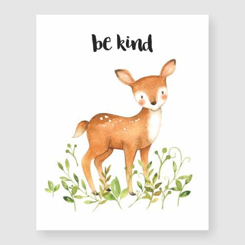Bestbuddy Pet Set of 6 Unframed Woodland Animals Art Prints (8X10) for Kids Baby Girl Room Decor