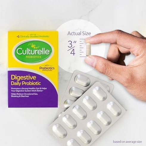 Culturelle Daily Probiotic Capsules | 30 CT | 1 Month Supply | Most Clinically Studied Probiotic Strain for Men & Women