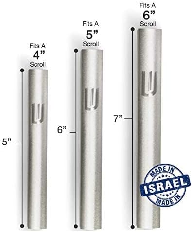 A&S Mezuzot Mezuza Aluminum Waterproof Case - Peel & Stick Easy Installation Home Blessing, Silver, 5 inch