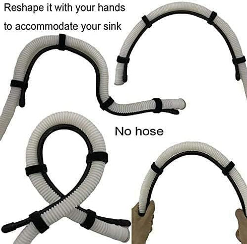 Universal Adjustable Shape Drain Hose Guide Assembly for Kitchen Sink, Laundry Tub, Fits All Drain Hose