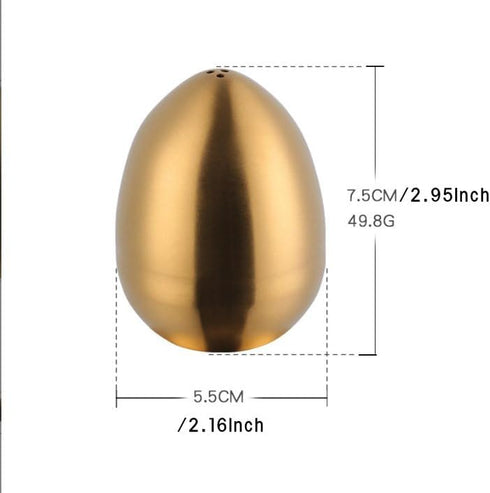 Spice Shaker, Stainless Steel Egg Shaped Spice Jar Pepper Shaker for Home and Kitchen Utensils (Gold)