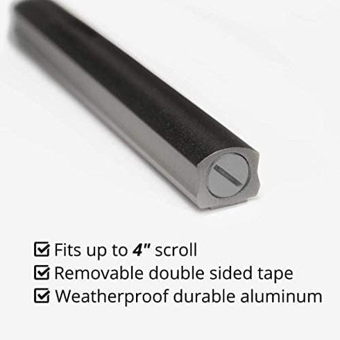 A&S Mezuzot Mezuza Aluminum Waterproof Case, Peel & Stick Easy Installation Home Blessing (Black, 7 inch)