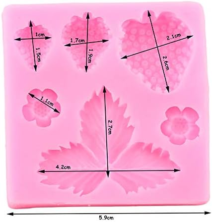 1 3D Pc Strawberry and Flowers Silicone Mold for DIY Chocolate Gum Paste Handmade Ice Cream Crystal Cupcake Cake Topper