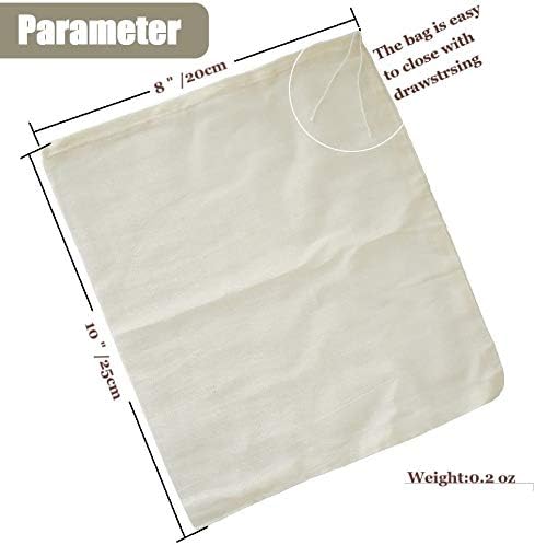 Cheesecloth Bags for Straining, Reusable Cold Brew Coffee Cheese Cloths, Large Nut Milk Tea Juice Bag (Small, 8 Pack)