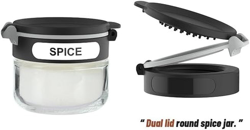 Aurakoa 360 2 12 (12 Counter rotating tier jars spice rack spice jars) Revolving Seasoning Organizer. Spinning Spice