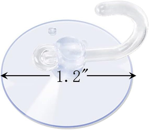 AQUANEAT 20 Packs Clear Suction Cups 1.2/1.8 Inch Sucker Pads with Hooks for Home Organization Decoration