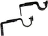 Adjustable Curtain Rod Brackets, Black, Set of 2