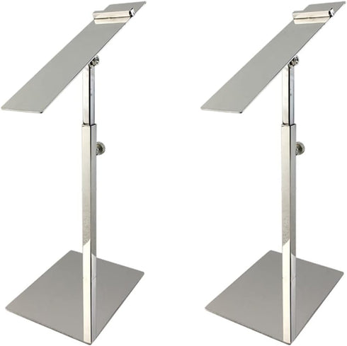 VIDAYA Countertop Set 2 Silver Display Stand, Stainless Steel Shoe Risers Adjustable Retail Supplies, Rack