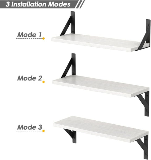 Set 3, 17 6 Inches Forbena White Floating Shelves for Wall Decor of x Bathroom Shelf Over Toilet, Small Modern Mounted