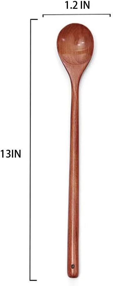 4 Spoon,7.8 Inch Pcs Long Wooden Spoon,Wooden Honey Wood Mixing Spoons for Coffee,Wood Spoons for Eating