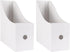 White Magazine Holder (2 Pack), Magazine File Storage Box for Home, Office, Desk, 10.6'' H x 10.2'' L x 3.5'' W