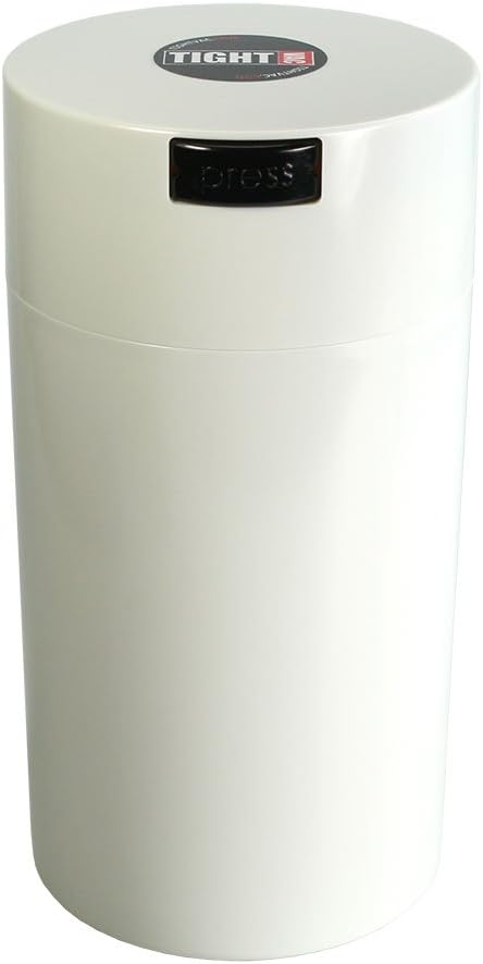 Tightvac 3oz to 12 Ounce Patented Airtight Container - Multi-use Vacuum Smell Proof Container for Herbs, White