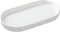 White Round Soap Dispenser Tray, 8'' Ceramic Vanity Tray for Bathroom, Jewelry Ring Dish, Kitchen Sink Organizer