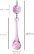 12pcs 53mm Raindrop Crystal Chandelier Prisms Parts, Hanging Crystals Beads for Chandeliers, Home Decoration (Pink)