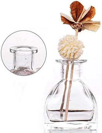 SYBL 50ml/1.69 Oz Sets Fl Square Glass Diffuser Bottles, DIY Replacement Reed Diffuser Jars, Fragrance Accessories