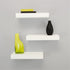 Kiera Grace Stockholm Maine Floating Shelves - Modern Wall Mounted Hanging Shelf for Bedroom, Kitchen, 12", White, 3Pack