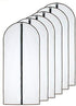 Garment Bag Set of 6 - Black Breathable Clear Full Zipper Bags for Clothes Storage