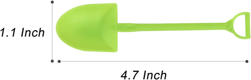 Mini Shovel Shape Spoons,Cute Disposable Plastic Dessert Spoons,Ice Cream Dessert Spoon Shovels,100 Pieces,Green,4.7 Inch.