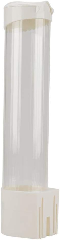 Paper Plastic Cup Dispenser for 60-80 Cups - One Touch Button Holder (White)
