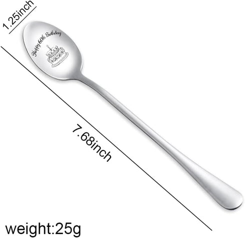 Happy 60th Birthday Spoon Gifts for Women Men Birthday Gift for 60 Year Old Dad Mom Wife Sister 60 th Birthday Gifts for Women Men 60 Year Old Birthday Gifts for Him Her 60 Birthday Gifts Spoons