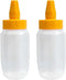2pcs Empty Honey Jars Squeeze Bottles Plastic Honey Dispenser with Lids Refillable