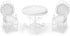 Set 1:12 Dollhouse Miniature Bistro Table & Chairs Accessories Metal Scale Miniatures White Coffee/Tea Furniture Fairy