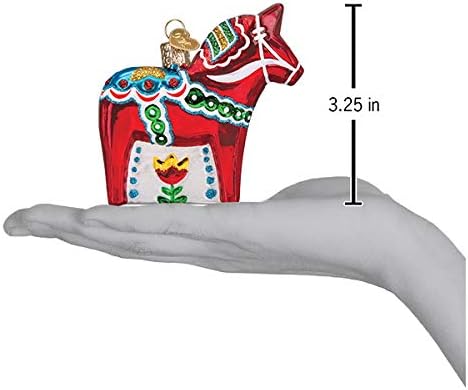Old World Christmas Glass Blown Ornaments - Swedish Dala Horse for Christmas Tree