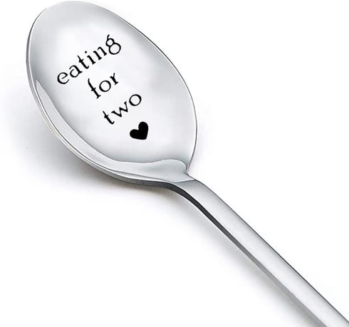 Mothers Day Birthday Gifts Spoon for New Pregnant Mom, Cute Engraved Serving Spoons for Women After Birth