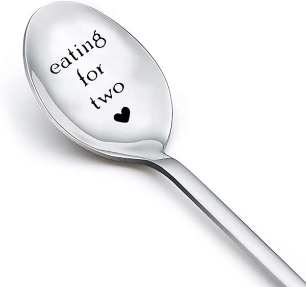Mothers Day Birthday Gifts Spoon for New Pregnant Mom, Cute Engraved Serving Spoons for Women After Birth