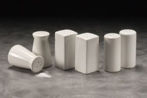 American Metalcraft Round Ceramic Salt & Pepper Shakers, Set of 2