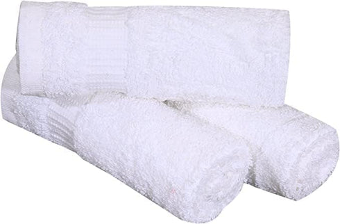 Set 48 Pack 12x12 Inches (12 12, 48) GOLD TEXTILES Premium White Washcloths - | - Ultra Soft, Highly Absorbent - Cotton