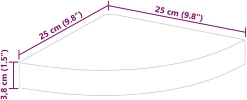 Set 2 9.8x9.8x1.5 vidaXL Corner Shelf of Oak Honeycomb MDF, Metal