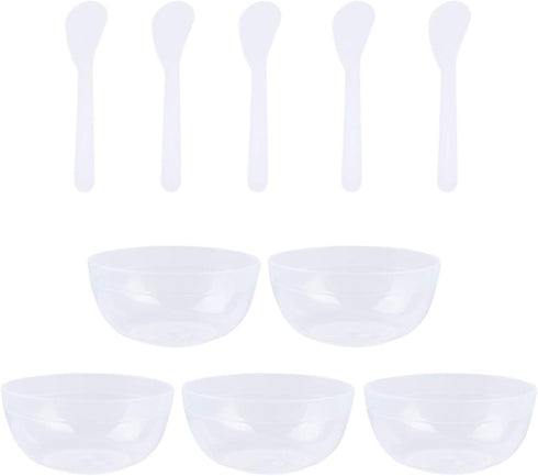 10 Sets Slime Bowl Mixing Tool Makeup Bowls, Plastic Glue Mixer for Makeup Crafts (Transparent)